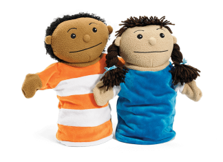 second step boy and girl puppets